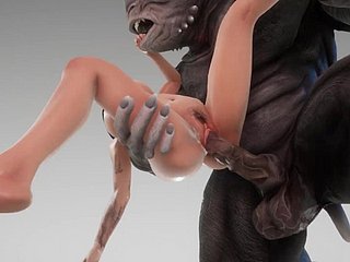 Jolie fille camates avec le monstre Broad in the beam Bushwa Monster 3d Porn sauvage Romp