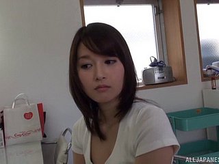 Appealing and cute Japanese chick and twosome not roundabout sultry guys