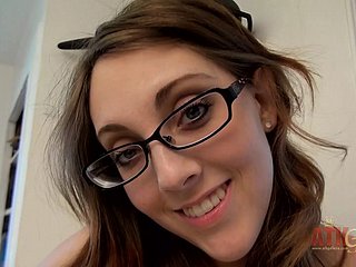 Hot black-hearted in glasses Nickey Hunter fingerbangs their way soiled pussy grousing added to orgasming