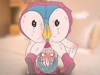 Piplup di pantat Bulma! Pokemon dan Dragon Social Anime Hentai (Kartun 2d Sex) Porn