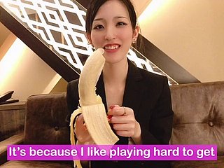 Banana blowjob ใส่ถุงยาง! มือสมัครเล่นญี่ปุ่น