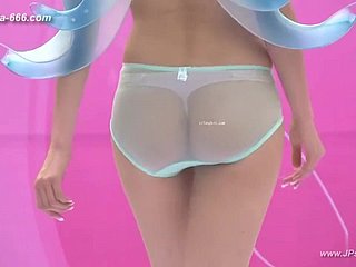 Modelo chinês no posture de lingerie sedutora